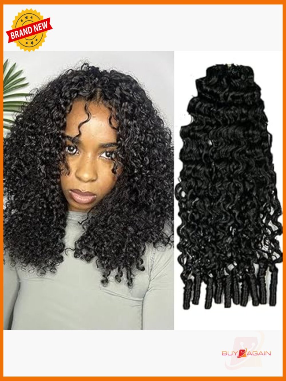 100 Strands 20" Water Curly Crochet Human Hair Extensions Burmese Curly